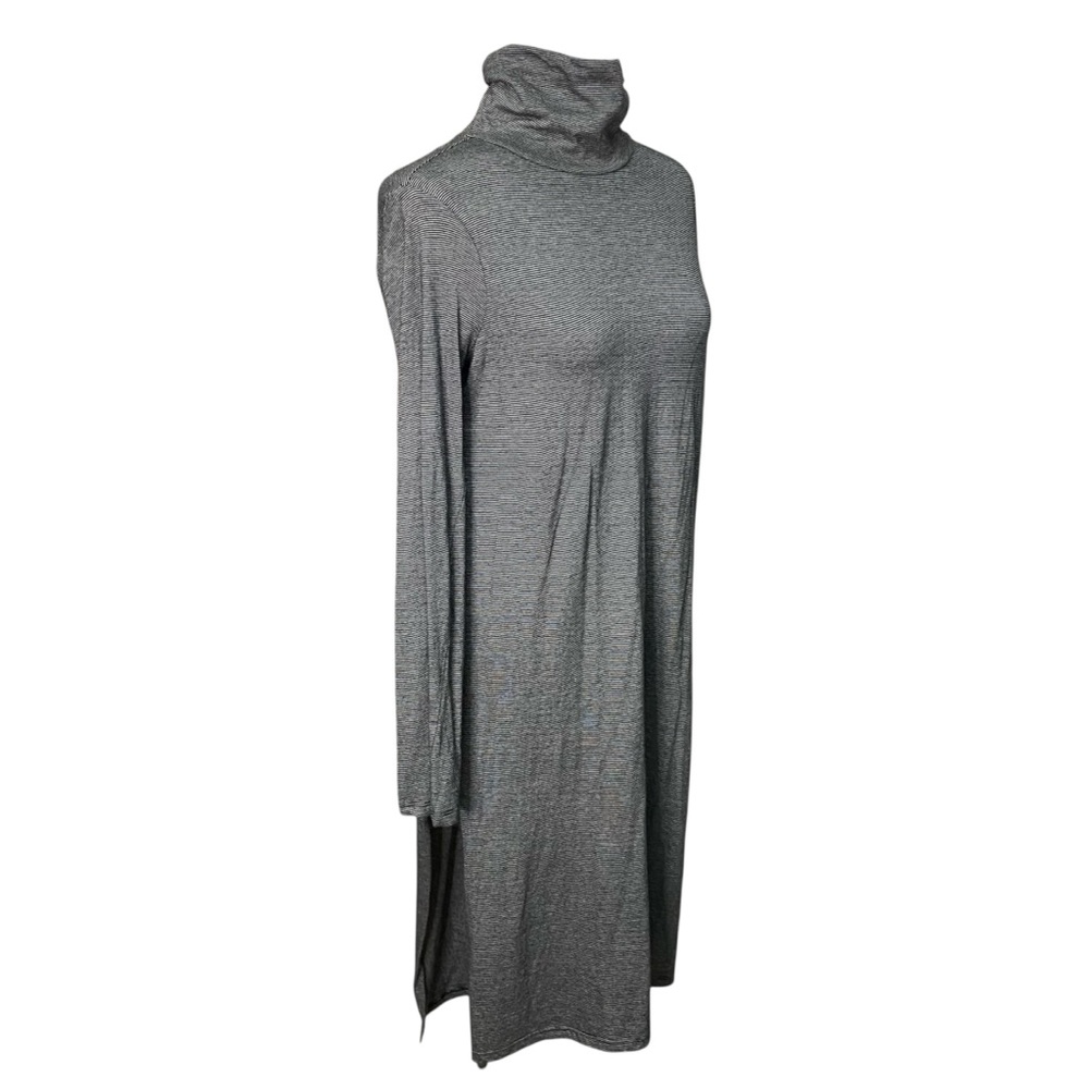 ZARA Trafuluc Striped Black/White Long Sleeve Turtleneck Tunic Top Womens M